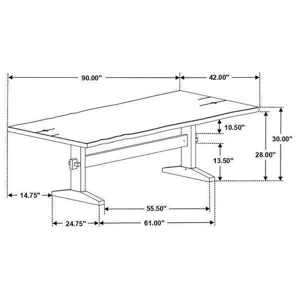 Coaster Furniture Bexley Live Edge Trestle Dining Table Natural Honey