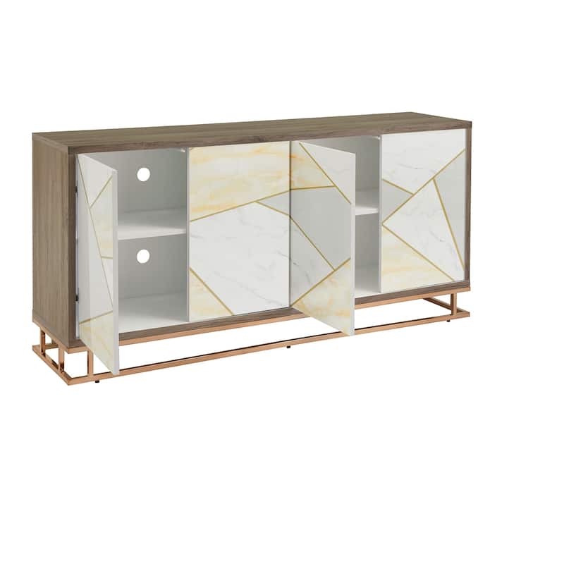 Kew Champagne Gold Finish Cabinet Sideboard by iNSPIRE Q Bold
