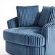 preview thumbnail 16 of 64, Oversized 43" W Plush Corduroy Recessed Arm Swivel Barrel Chair