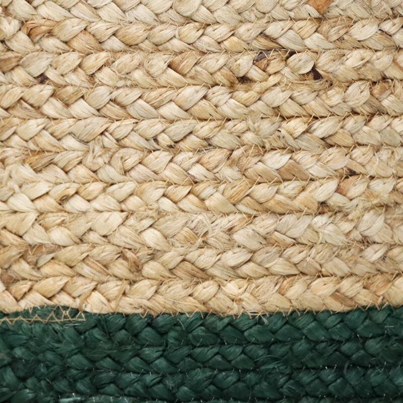 Sevita Two-Tone Jute Hand-Stitched Storage Basket with Handles