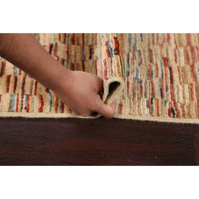 Striped Modern Gabbeh Kashkoli Oriental Wool Area Rug Handmade Carpet - 2'5" x 3'9"