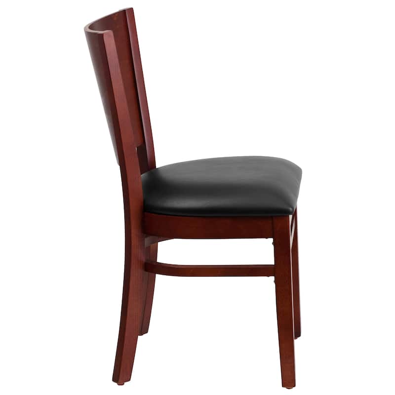 Solid Back Wooden Restaurant Chair - 17.25"W x 20.5"D x 33.5"H