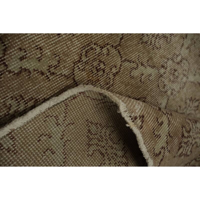 Hand Knotted Oriental 100% Wool Carpet Transitional Floral Beige & Ivories Anatolian Area Rug - 6' 8'' X 3' 9''