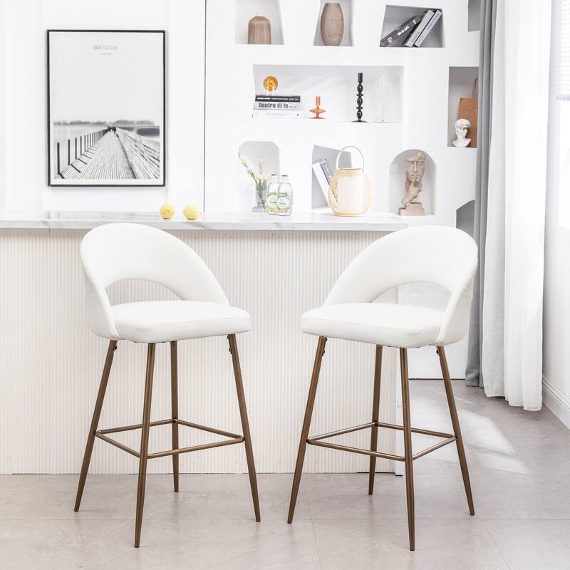 Black Padded Modern Bar Stool (Set of 2 Stools)