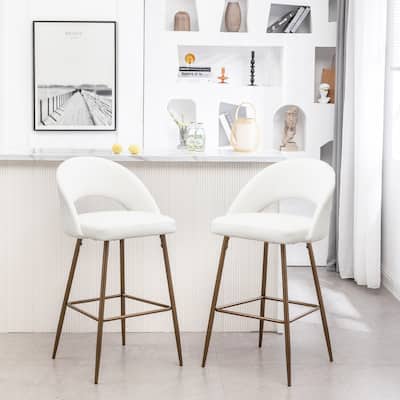 Black Padded Modern Bar Stool (Set of 2 Stools)