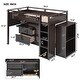 preview thumbnail 5 of 7, Espresso Twin Size Pine Wood Loft Bed with Rolling Cabinet and Desk, Storage Stairs, Full-Length Guardrail