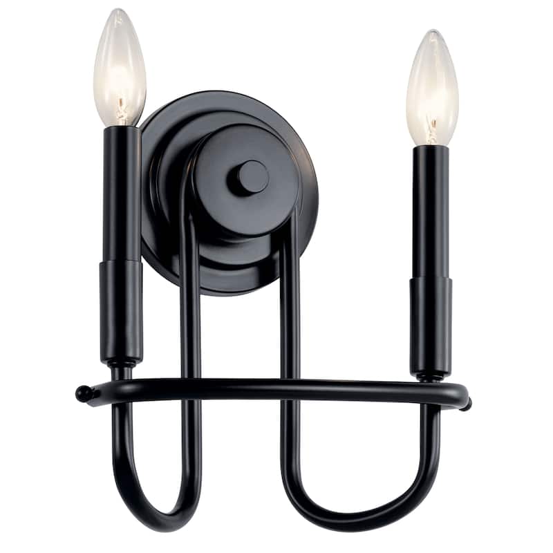 Kichler Lighting Capitol Hill 2-Light Wall Sconce Black