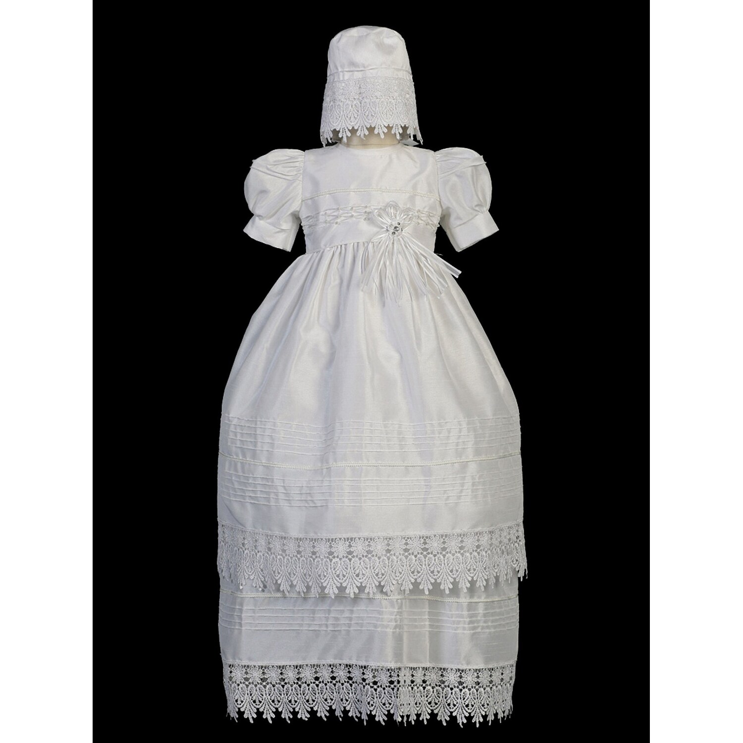 Shop Tip Top Kids Baby Girls White Ropone Bonnet Short Sleeve
