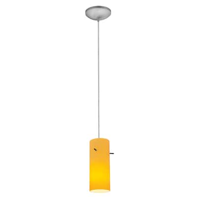 Access Lighting Cylinder Steel LED Cord Pendant, Amber Shade