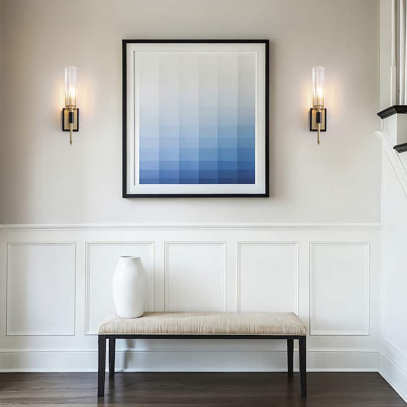 Black and Gold Wall Sconce with Clear Glass Shade E12 Base