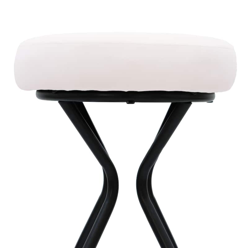 29'' Floral Print Counter Height Bar Stool with Footrest Set of 2 Upholstered Round Barstools