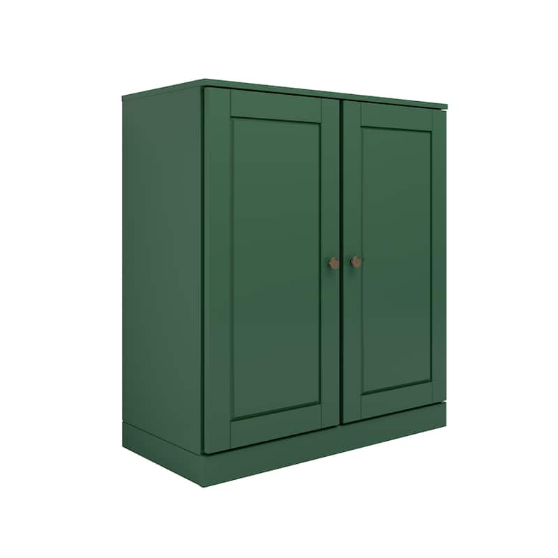 Palace Imports 100% Solid Wood TV Stand with Solid Doors for TVs up to 32"