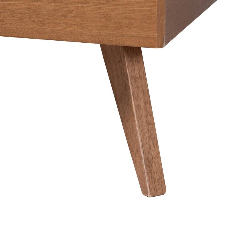 Jiro Platform Bed - Mid-Century Modern Wood Bed Frame with Panel Headboard and Angled Legs for Bedroom or Guest Room