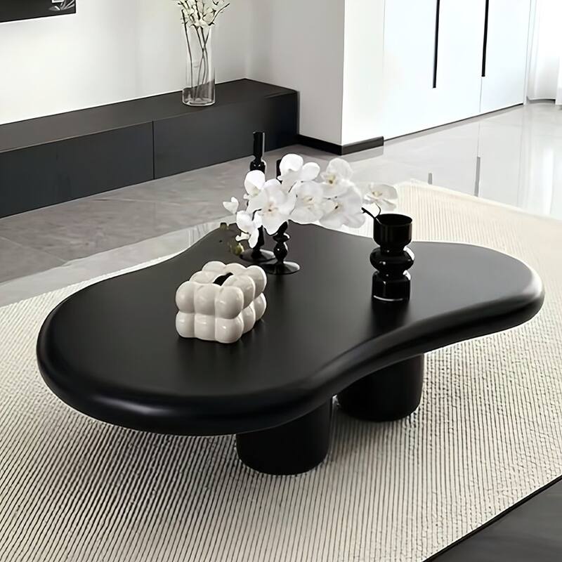 Coffee Table Modern Art Cloud Coffee Table Multi-Layer Solid Wood Durable Simple Assembly Black