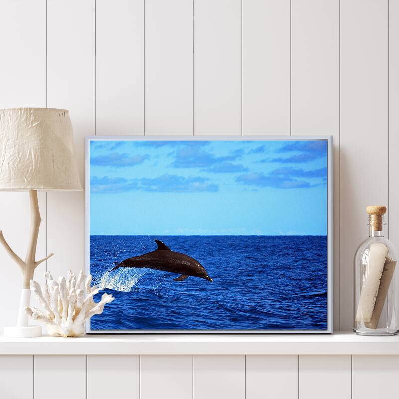 Ready2HangArt 'Dolphin' Framed Canvas Wall Art Bed Bath & Beyond