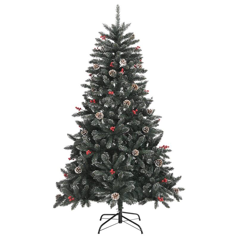 vidaXL Artificial Christmas Tree Green 59.1" PVC