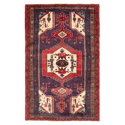 ECARPETGALLERY Hand-knotted Andelz Dark Navy Wool Rug - 4'3 x 6'7