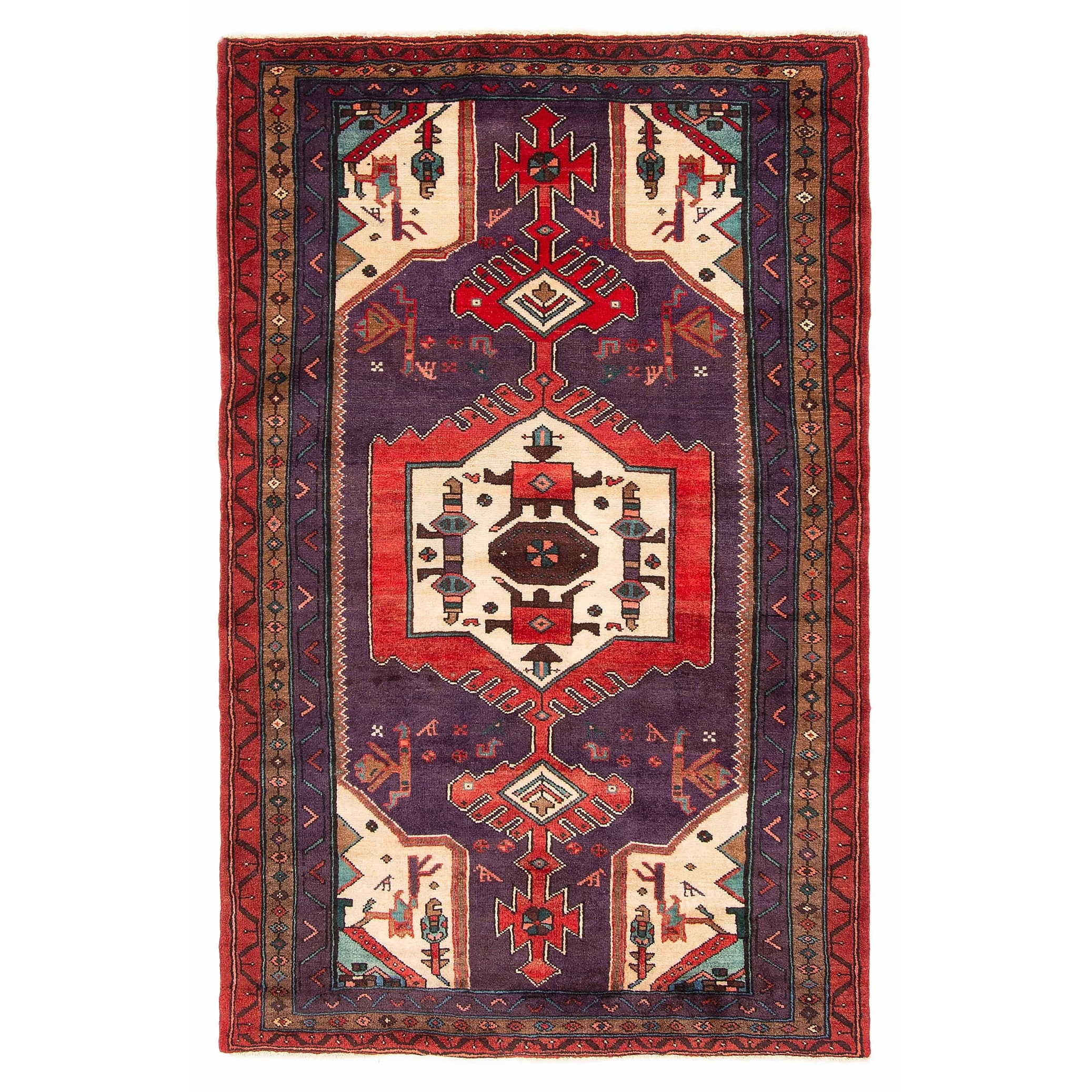 ECARPETGALLERY Hand-knotted Andelz Dark Navy Wool Rug - 4'3 x 6'7