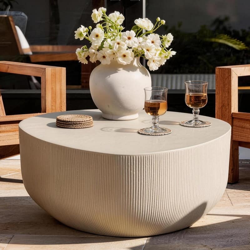 Modern Irregular Sculptural Concrete Coffee Table