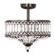 preview thumbnail 2 of 18, River of Goods Furey Bronze/Gold Tiered Glass Semi-flush Lighting Fixture - 14.75"L x 14.75"W x 15.25"H
