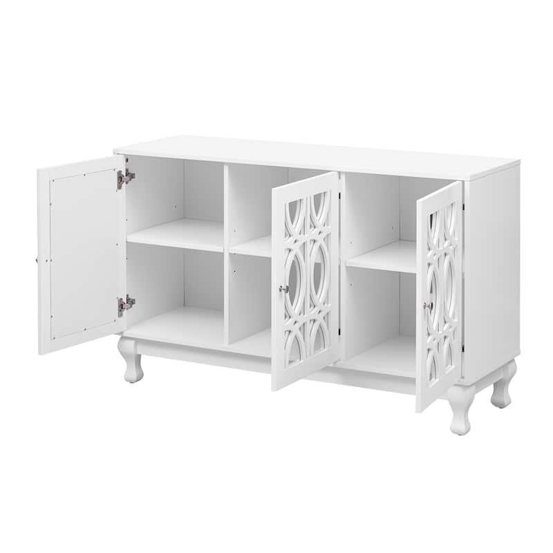 Modern Mirrored TV Stand for TV up to 55 Inches - 47.25" D x 15.75" W x 30.2" H