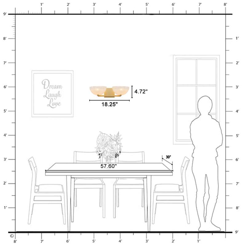 Modern Bowl-Shape Vanity Lights with Gradient White Glass Shades