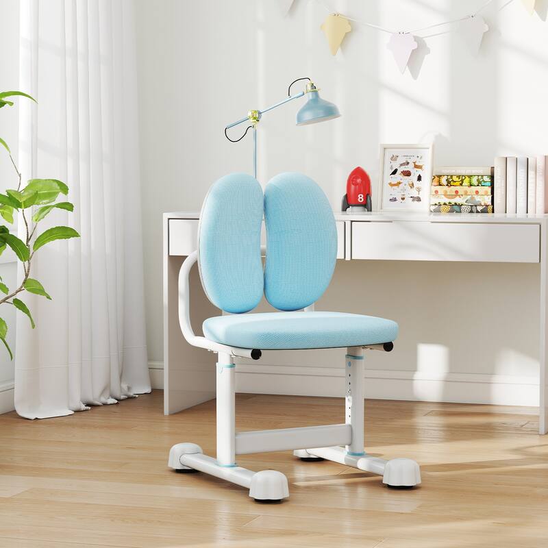 Adjustable Kids Desk Chair with Ergonomic Backrest Padded Foam Seat Metal Frame for Study and Play Ages 3 Plus