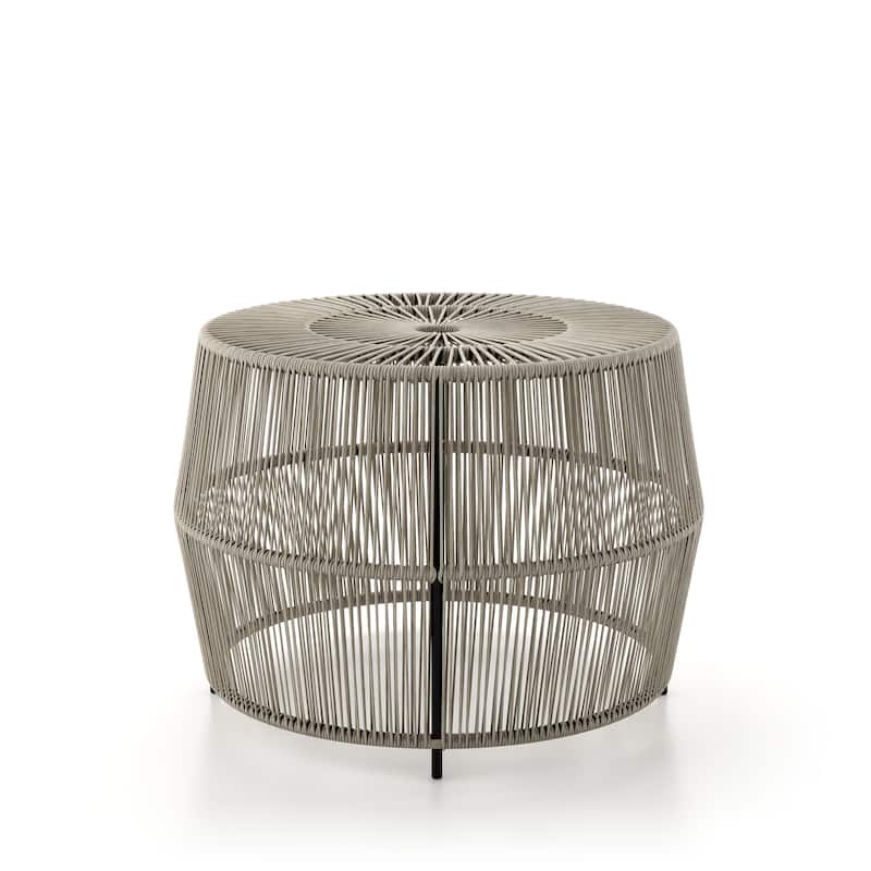 Alia Coastal Natural 22-inch Boho Outdoor Patio Rattan Outdoor Round Coffee Table by M&L Co.