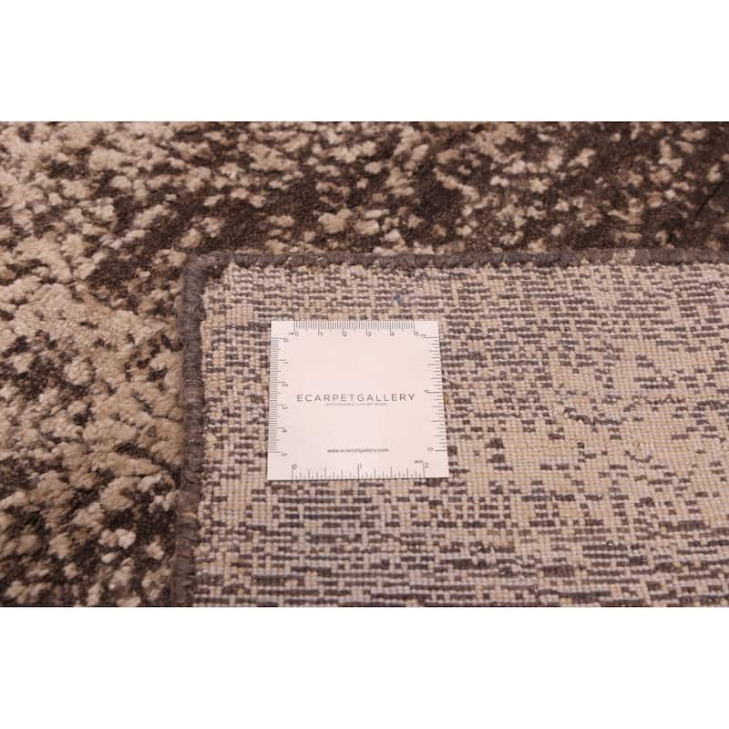 ECARPETGALLERY Hand Loomed Elysian Beige, Dark Brown Rug - 7'11 x 9'11