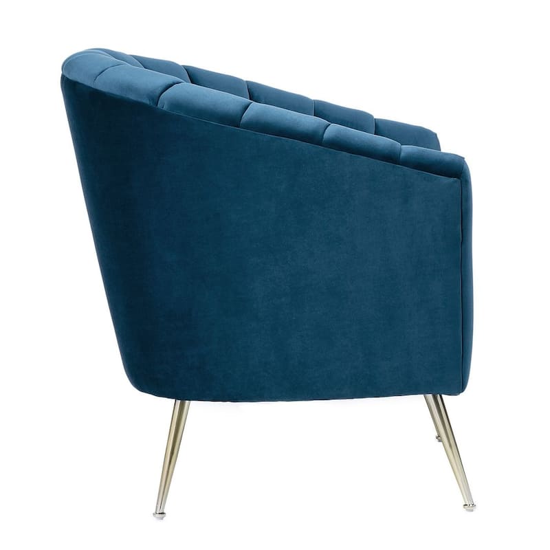 Manhattan Comfort RosemontGold Frame Velvet Accent Chair (Set of 2)