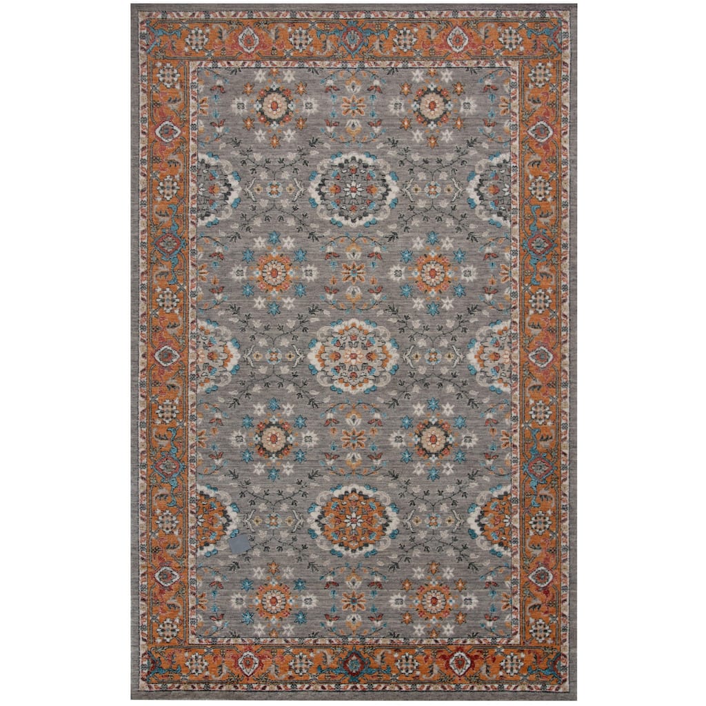 Alora Decor Cosmopolitan Traditional Orange Wool/Tencel Area Rug
