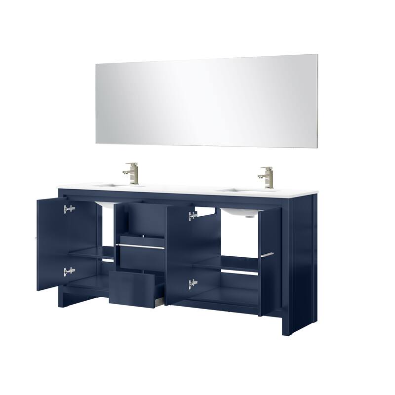 Lafarre Bath Vanity Quartz Top, Sink, Mirror & Brushed Nickel Faucet