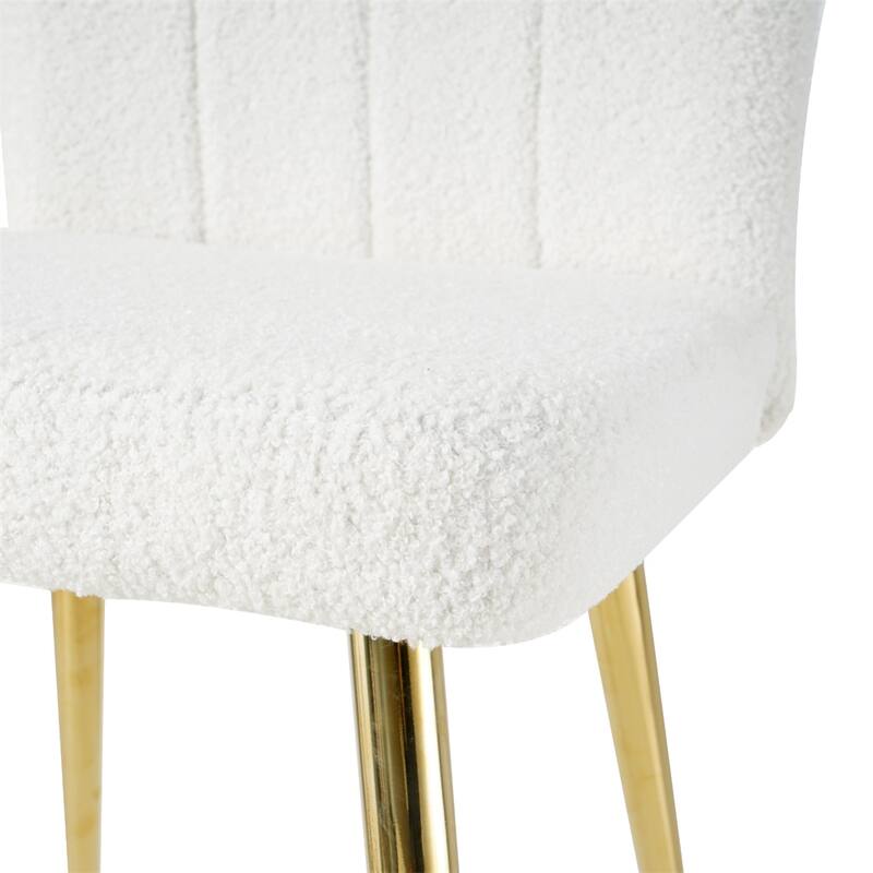 Modern Teddy Upholstered Dining Chair with Metal Legs (set of 4) - N/A