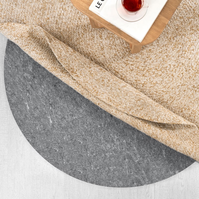 Jani Premium All-Surface Non-Slip 5' x 8', Gray/Tan, Rectangle Rug Pad - Extra Strong, Protective, Anti-Slip for Hardwood Floors - 4' Round