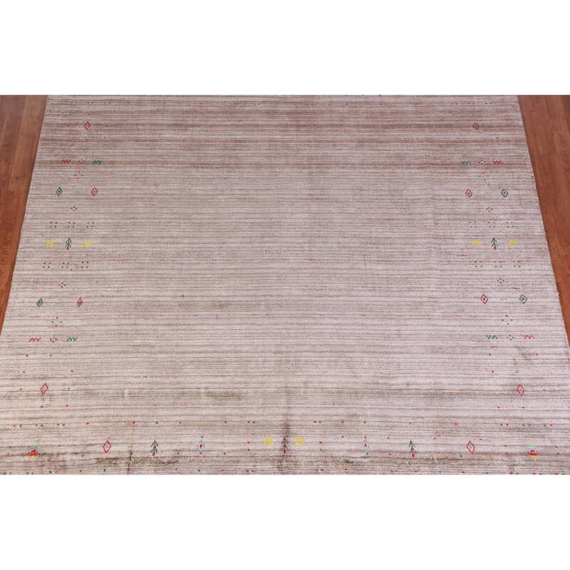 Hand Knotted Oriental 100% Wool Carpet Tribal Tribal Brown Gabbeh Area Rug - 8' 0'' X 8' 1''