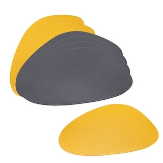 8pcs Leather Placemats Dining Table Mats Kitchen Place Mat-Yellow+Grey ...