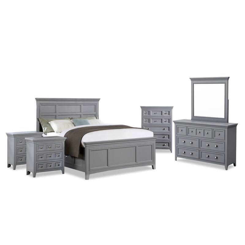Furniture of America Saer 6-Piece Storage Platform Bedroom Set with USB Port