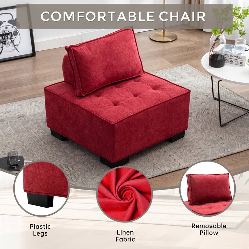 Modern Upholstered Living Room Chairs Set of 2