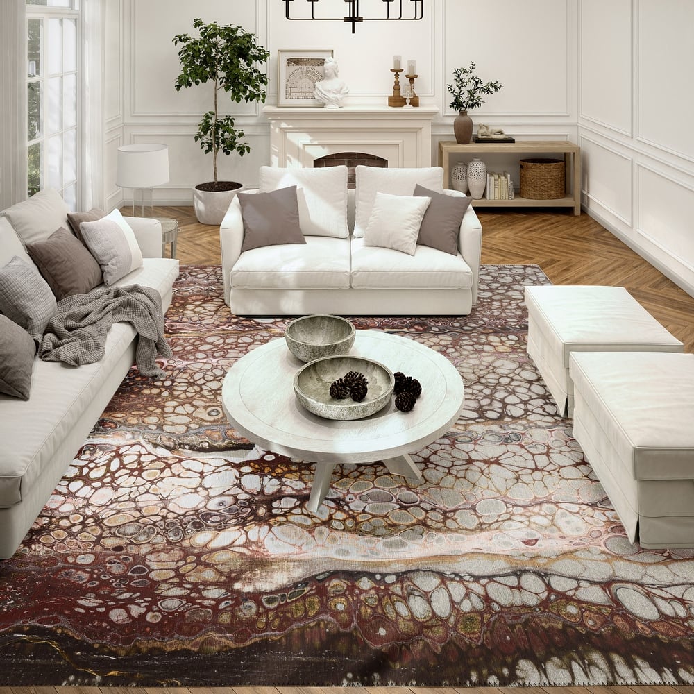 Indoor/ Outdoor Addison Karina Abstract Area Washable Rug