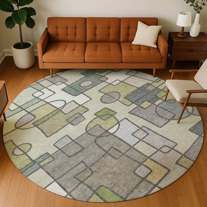 Machine Washable Indoor/ Outdoor Contemporary Prenner Chantille Rug