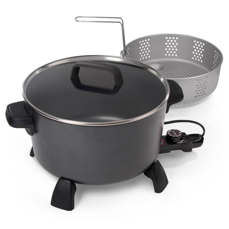 Presto 10-Quart Kitchen Kettle XL Multi-Cooker, Steamer & Deep Fryer, Black - 6.92