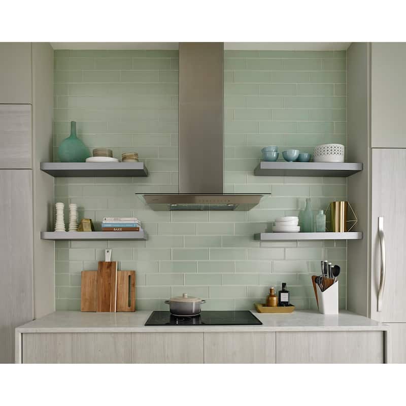 Ackland AKM-G-4X12TL-CA 12" x 12" Glass Subway Wall Tile - Glossy