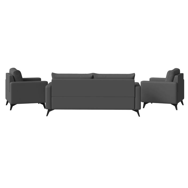 3-Piece Sofa Set Upholstered in Leather Inno Series by LeisureMod