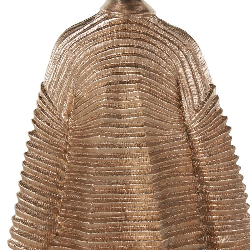 Black Resin Woman Decorative Sculpture with Ivory Attire