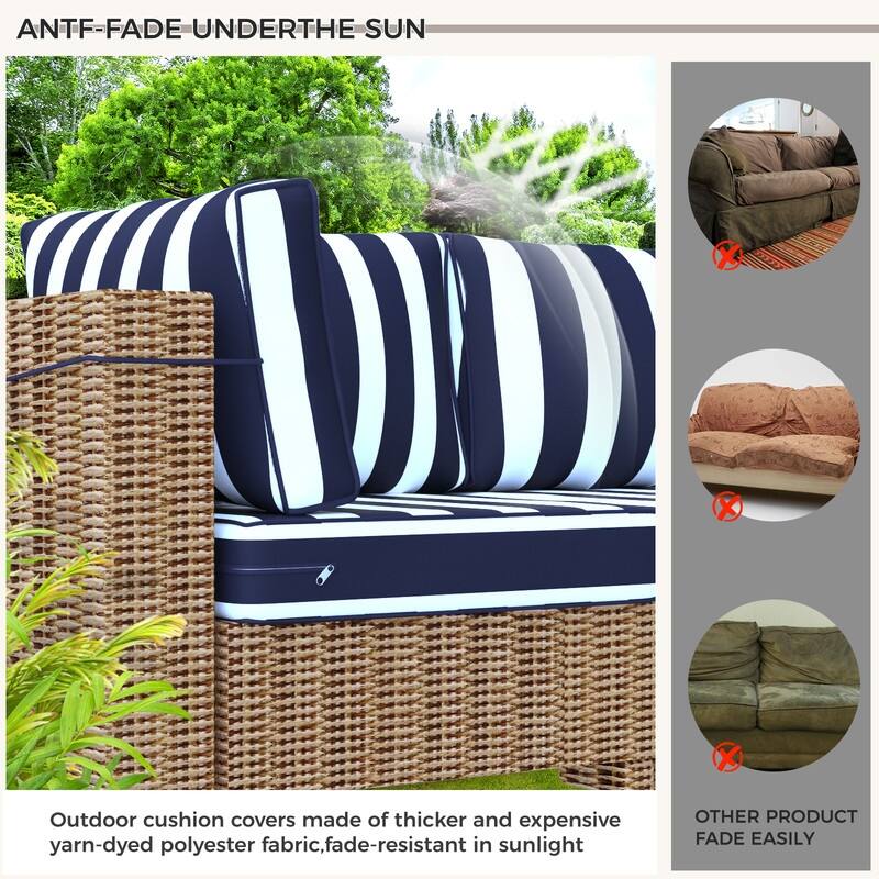 14 Piece Outdoor Furniture Replacement Cushions,Patio Seat Cushions