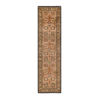 One of a Kind Hand Knotted Traditional Oriental Traditional Area Rug - 11' 7" X 3' 0"