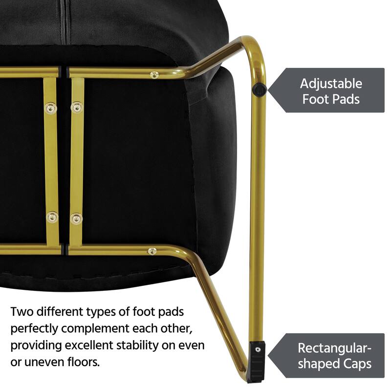 Yaheetech Flower Shape Velvet Armchair Accent Chair with Golden Metal Legs