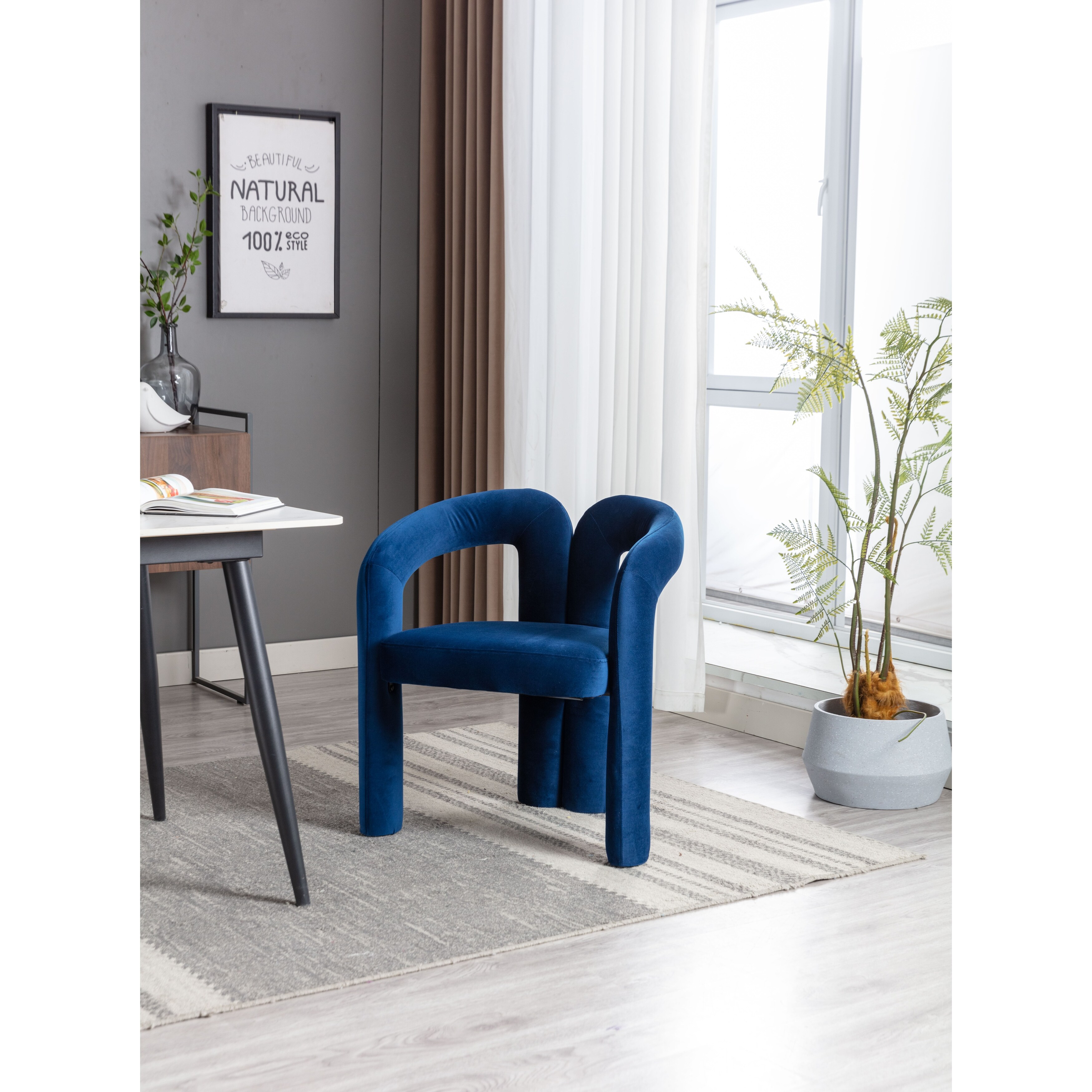 Velvet barrel dining shop chair
