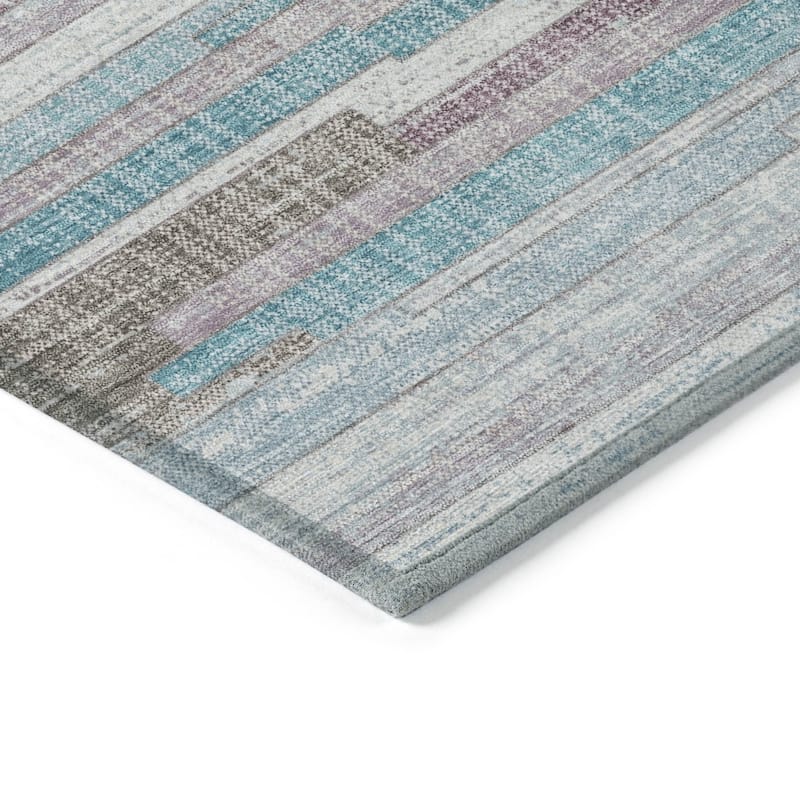HomeRoots Striped Transitional Rectangle Outdoor Rug