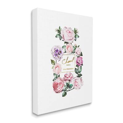 Stupell Spring Garden Rose Florals Glam Perfume Bottle Canvas Wall Art - Pink